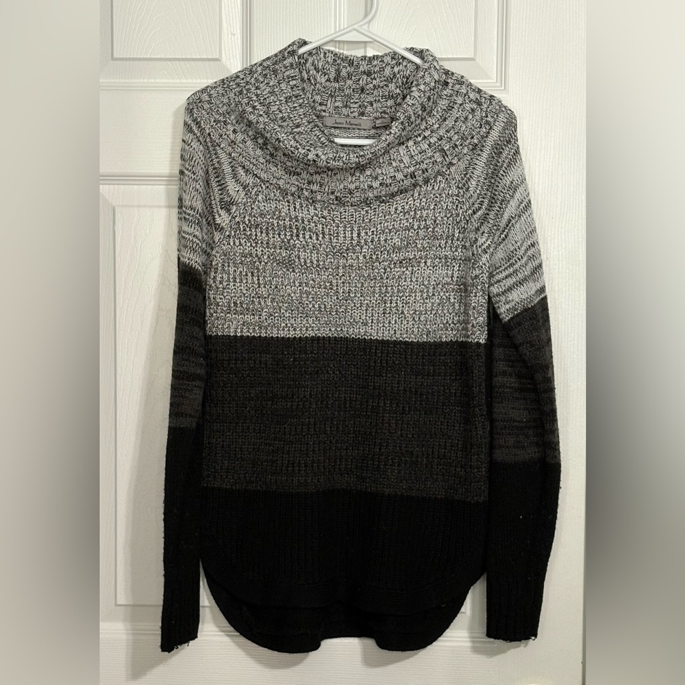 Jason Maxwell Women's Cowl Neck Strip Pullover - Large